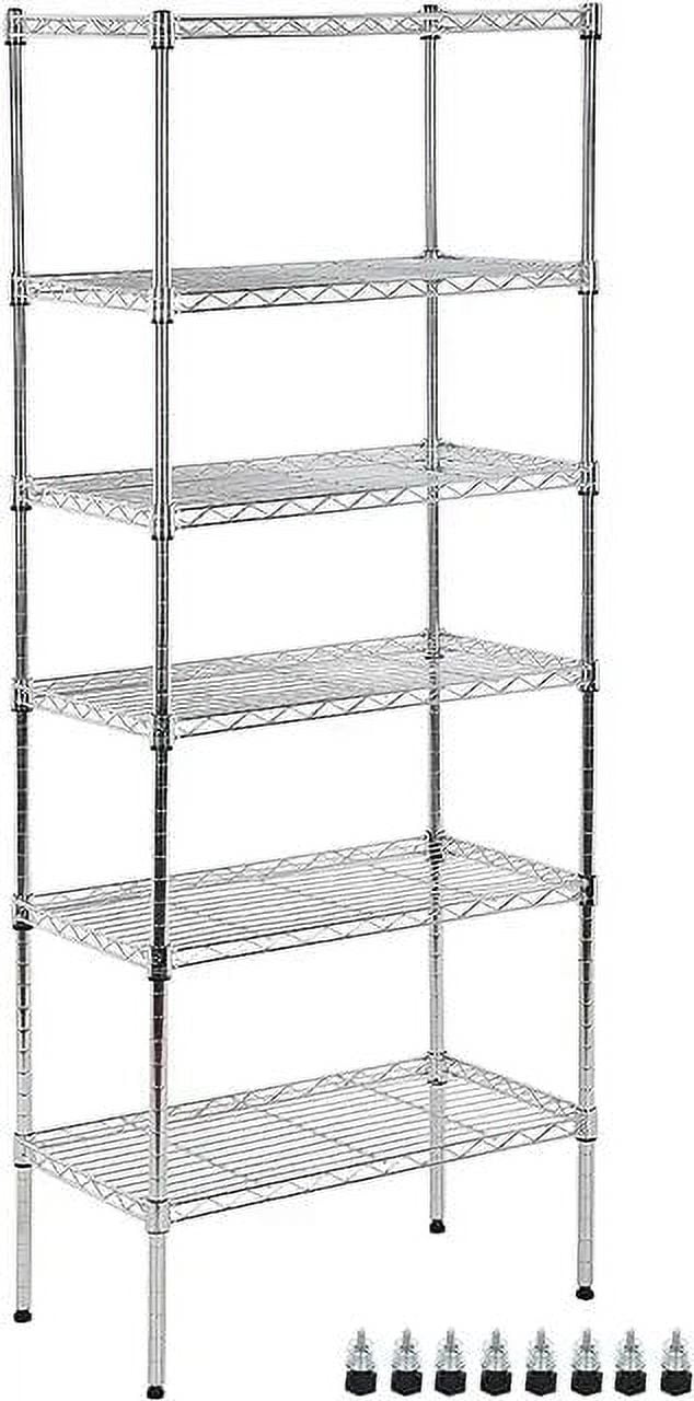 6Tier Wire Shelving Unit Capacity Adjustable Storage Shelves Heavy Duty Storage Rack with