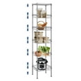 thumbnail image 1 of 6 Tier Wire Shelving Unit, Height Adjustable Wire Shelves with 270 LBS Capacity, Metal Storage Rack Organizer for Laundry, Kitchen, Bathroom, Pantry, Closet (13.5"D x 13.5"W x 63"H, Chrome), 1 of 8