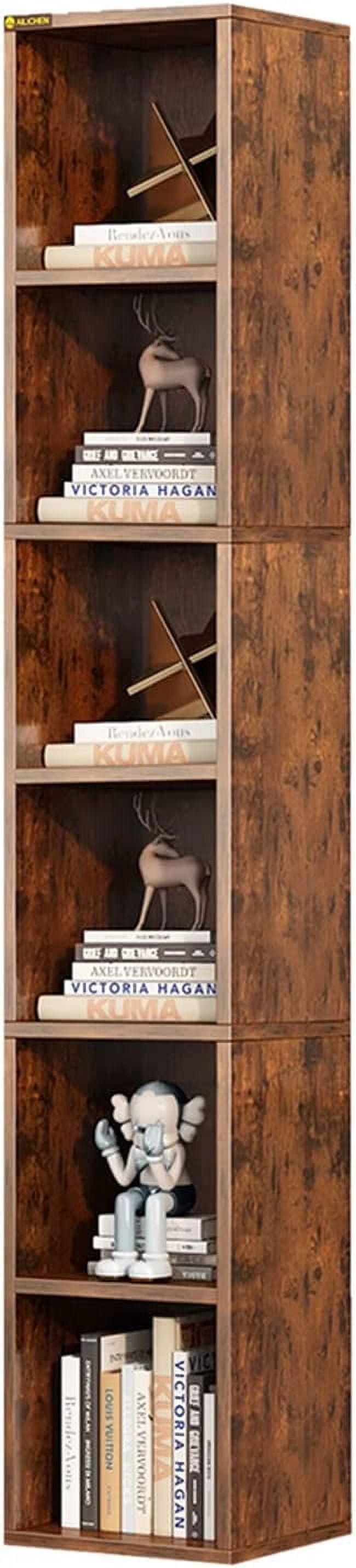 6Tier Wooden Tall Narrow Open Bookcase And Bookshelves, 68.5" Modern