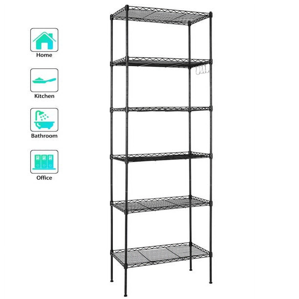 6 Tier shelves & shelf units, 21"x11"x 63" Metal Garage Tower Racks and