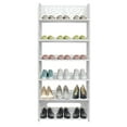 thumbnail image 1 of 6 Tiers Carved Shoe Rack Board Wood-plastic, White, 1 of 11