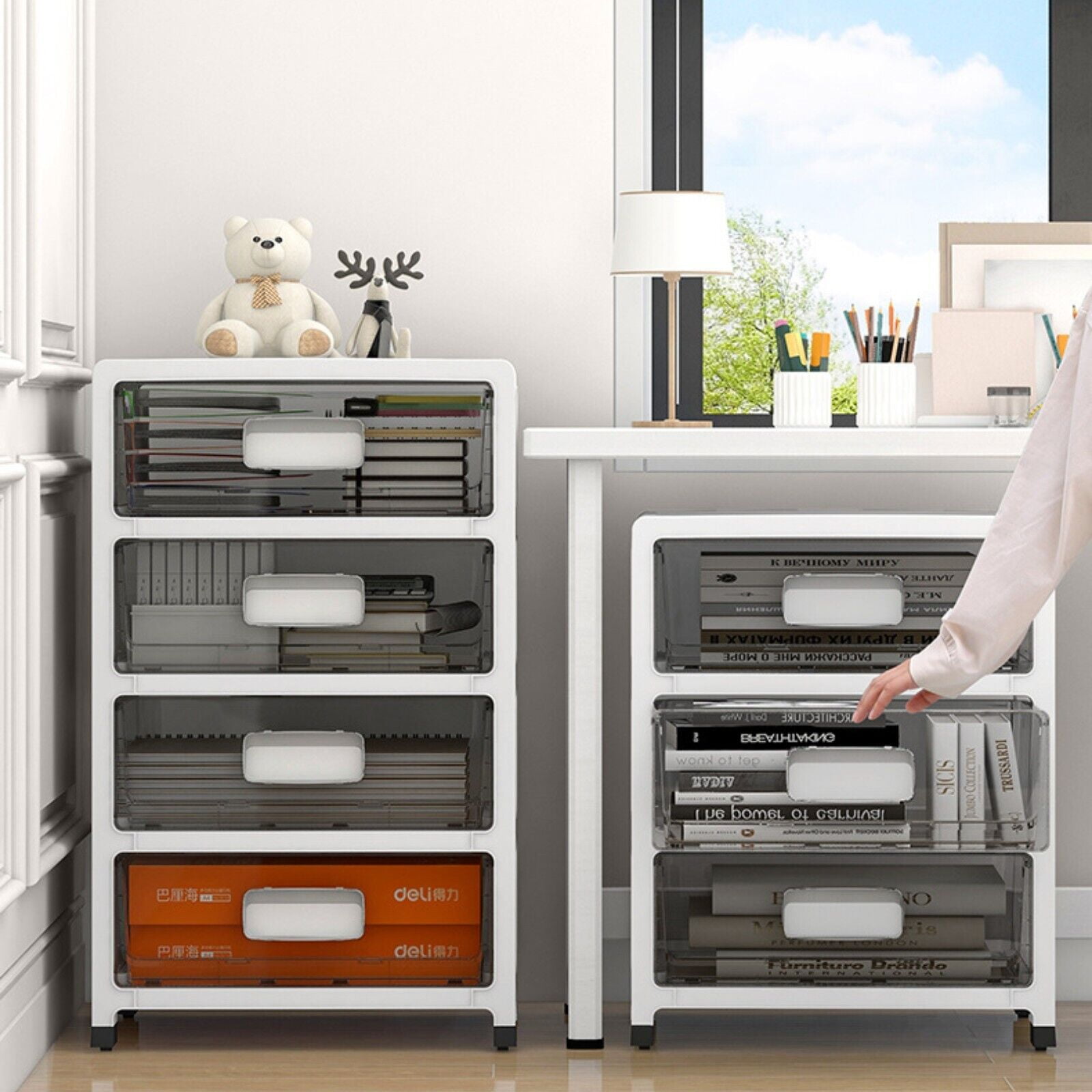 6 Tiers Detachable Storage Box/Plastic Office Sorting Cabinet/Desktop ...