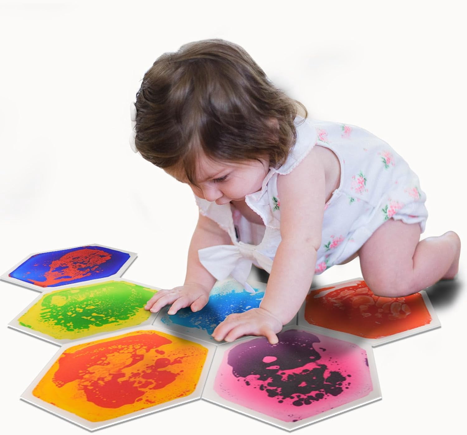 6-Tile Hexagon Sensory Floor Tiles for Kids, Toddlers and Children ...