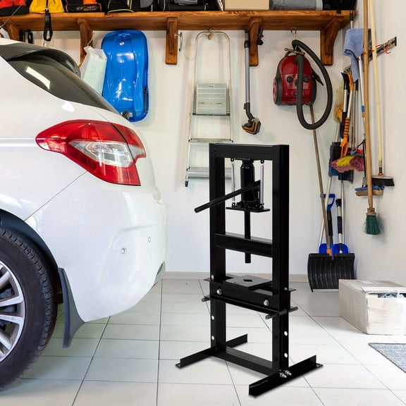 6-Ton Heavy-Duty Benchtop Hydraulic Shop Press Compact 18.9"x15.75"x36.8" H-Frame Design W/ Press Plates & Adjustable Work Table- Ideal for Garage, Workshop, Metalworking (Red)