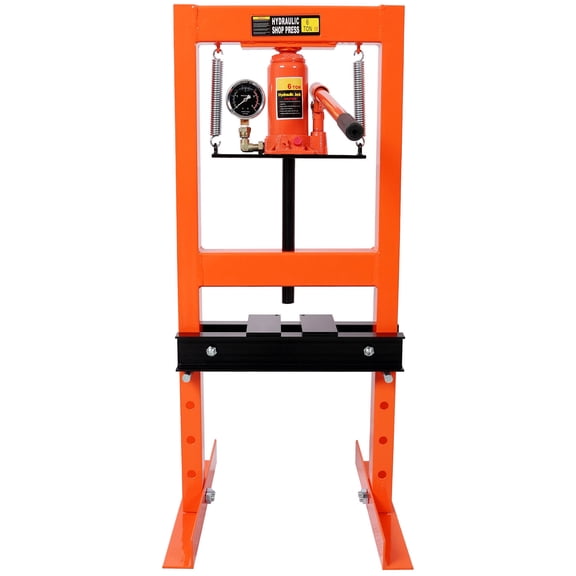 6-Ton Heavy Duty Hydraulic Shop Press with Gauge, Solid Steel Construction for Bending and Straightening Parts