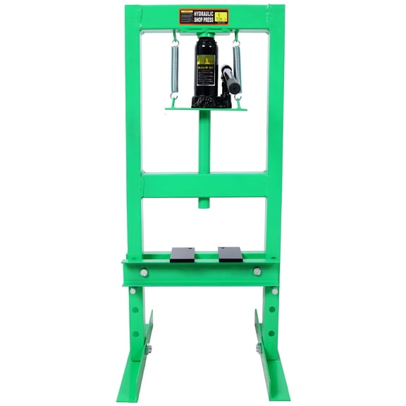 6 Ton Hydraulic Press, Benchtop H-Frame Garage Floor Press with Adjustable Working Table Height, Steel Shop Press for Auto Repair and Metalworking, Green