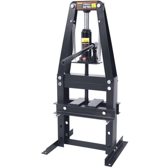 6-Ton Hydraulic Shop Press Benchtop A-Frame Plates Black Garage