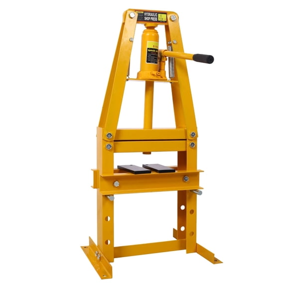 6 Ton Hydraulic Shop Press - Benchtop A-Frame Press with Plates, Adjustable Height & 13,227 lb Capacity - Heavy Duty Steel Press for Garage & Workshop
