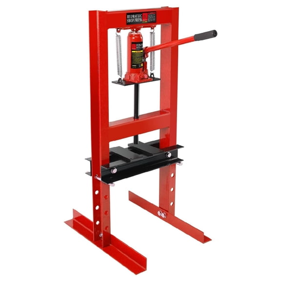 6 Ton Hydraulic Shop Press, H-Frame Bearing with Adjustable Height (2.2"-9.4"), Stamping Plates for Metal Bending, Straightening, Automotive Repair & Garage Use