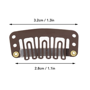6,Tooth U,Shape Hair Clips, 100 Pcs, Secure Hold For Wigs Extensions, Dark Brown