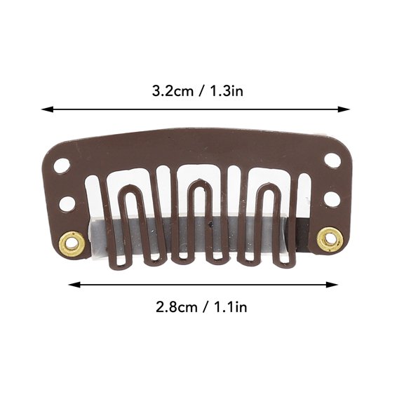 6,Tooth U,Shape Hair Clips, 100 Pcs, Secure Hold For Wigs Extensions, Dark Brown