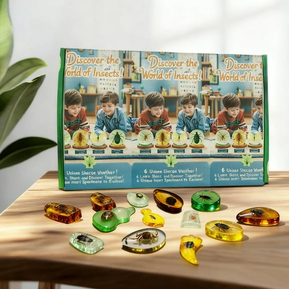 6 Transparent Amber Simulated Insect Specimens - Handmade Resin Insects for Teaching, Collecting, Gifts |