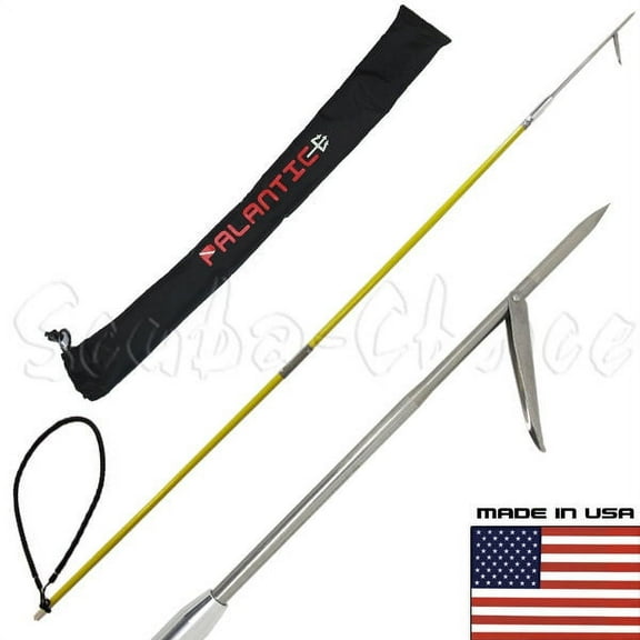 6' Travel Spearfishing 2Piece Fiber Glass Pole Spear Single Barb Tip w/ Bag