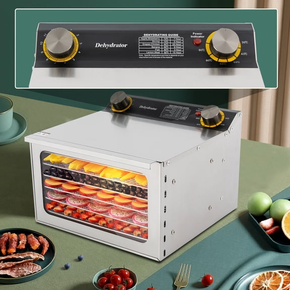6 Trays Commercial Food Dehydrator Machine 304 Stainless Steel Fruit Drying