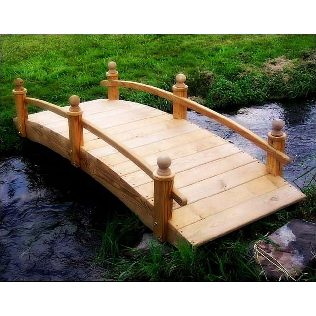 6' Treated Pine Amelia Single Rail Garden Bridge - Walmart.com
