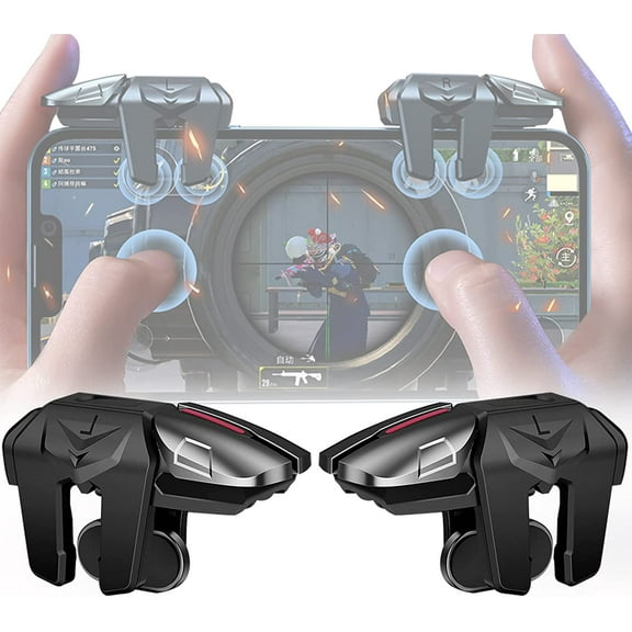 6 Trigger PUBG Mobile Controller,Mobile Game Controller for PUBG with 6 Trigger for Call of Duty/Fortnite/Knives Out/Rules of Survival,Mobile Triggers for 6 Fingers Compatible with iPhone Android iPad