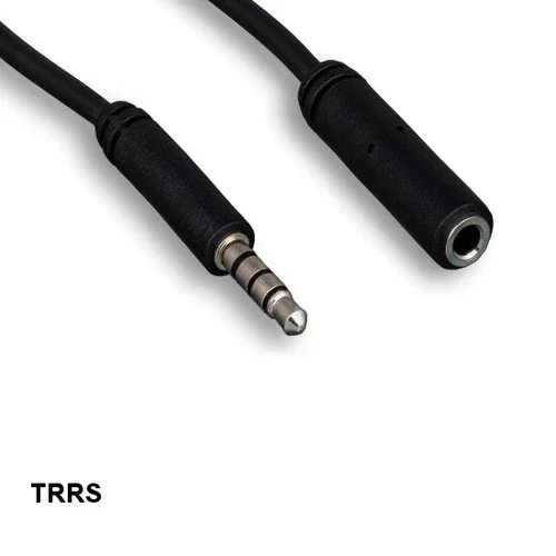 6' Trrs 3.5Mm 1/8" Male To Female Stereo Audio Voice Cable 3-Rings Headset Mic