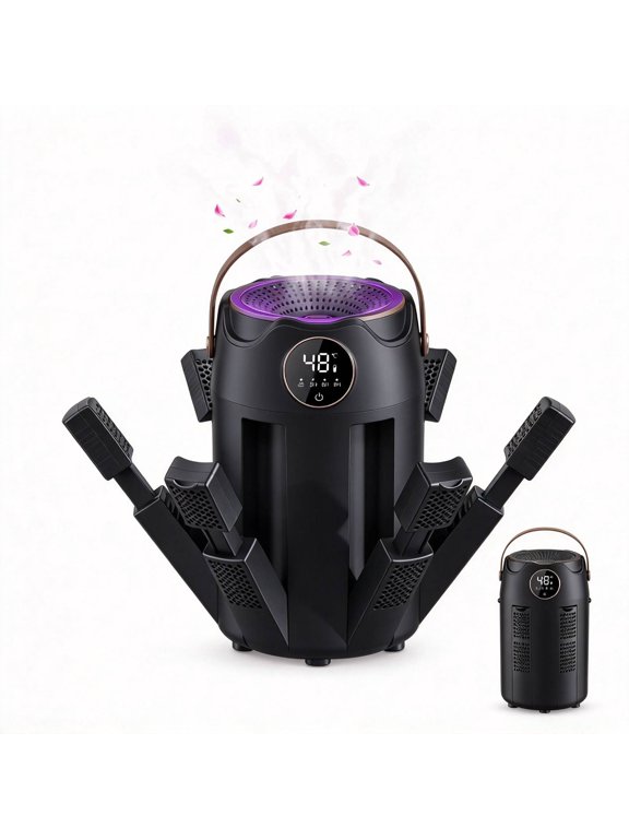 6-Tube Boot Dryer for 3 Pairs, 3-in-1 Shoe Dryer, Deodorizer & Warmer for Work Boots, Shoes & Gloves, UV Light & Aroma Diffusion, Super-Quiet Operation, 3/6/9H Timer, Foldable Tubes for Home & Travel