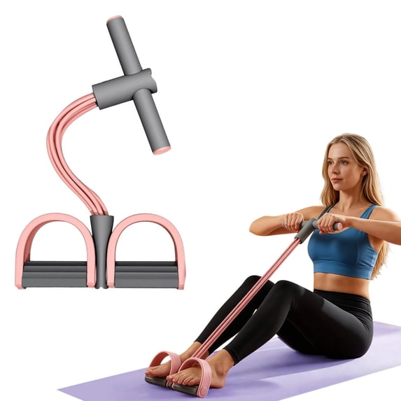 6-Tube Elastic Pedal Resistance Band, Resistance Bands with Handles for Working Out, Multifunction Pedal Resistance Band, Durable Exercise Equipment for Abdomen, Waist, Arm,Orange