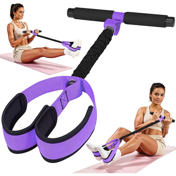 6-Tube Pedal Resistance Band With Handles For Yoga Pilates Stretching And Home Workout