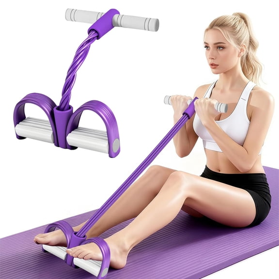 Pedal Resistance Band with Handle – 6-Tubes Exercise Bands for Home Gym, Full Body Training(Blue)
