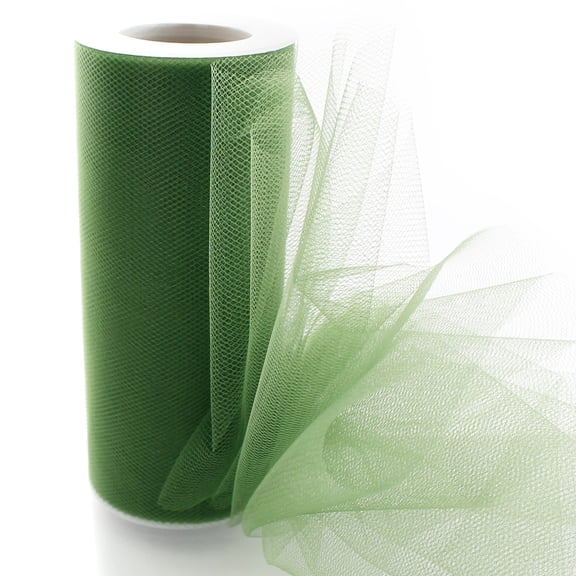 6" Premium Tulle Moss Green 25 Yard
