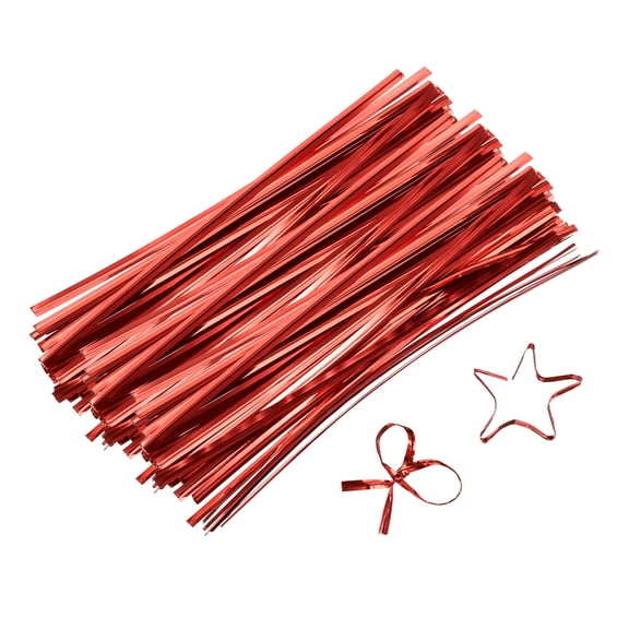 6" Twist Ties, Metallic Twist Ties, Reusable Plastic Coated Twist Ties, Pack of 800, Red