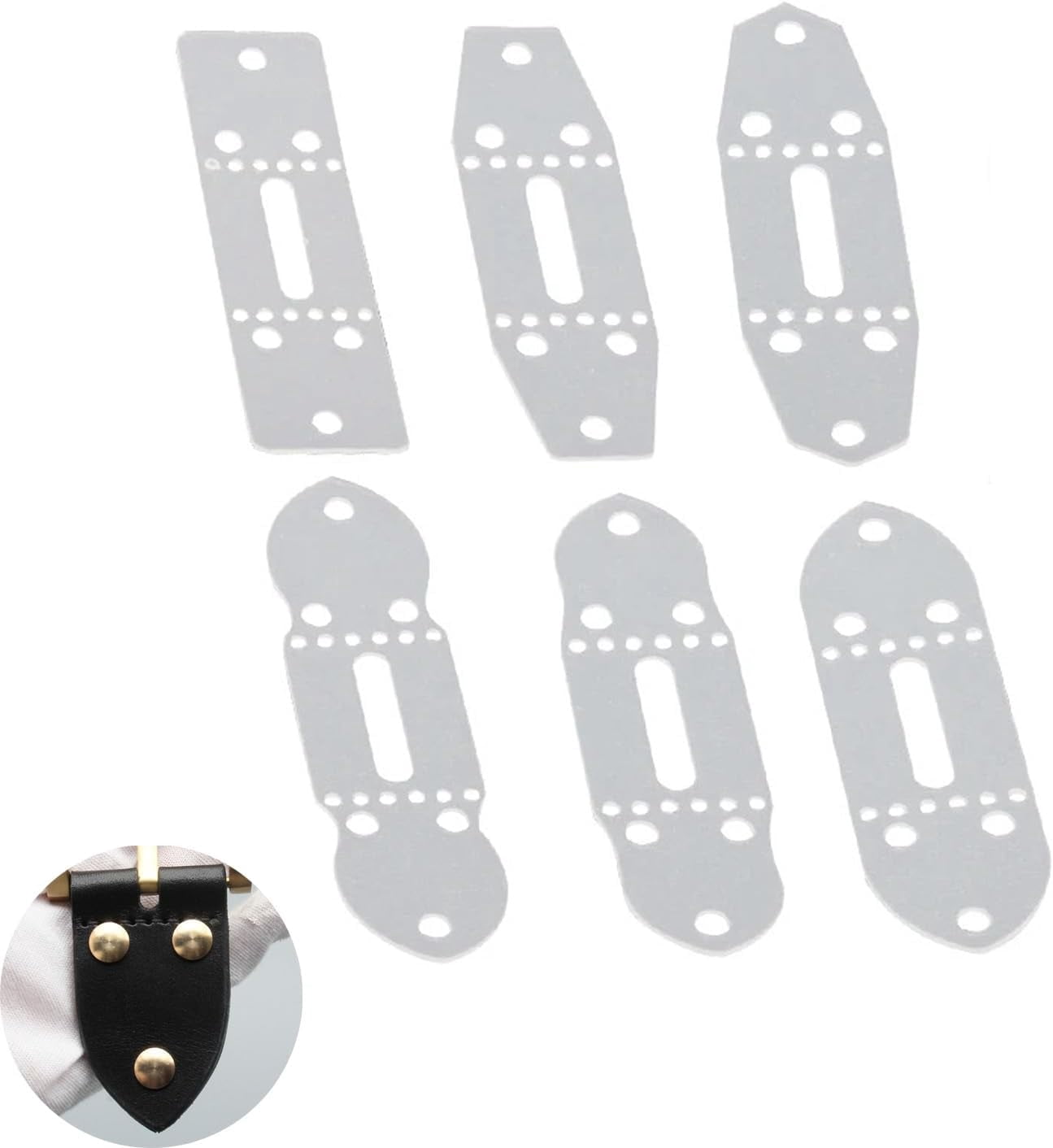 6 Types Leather Belt Hole Template Position Line Ruler Guide Acrylic ...