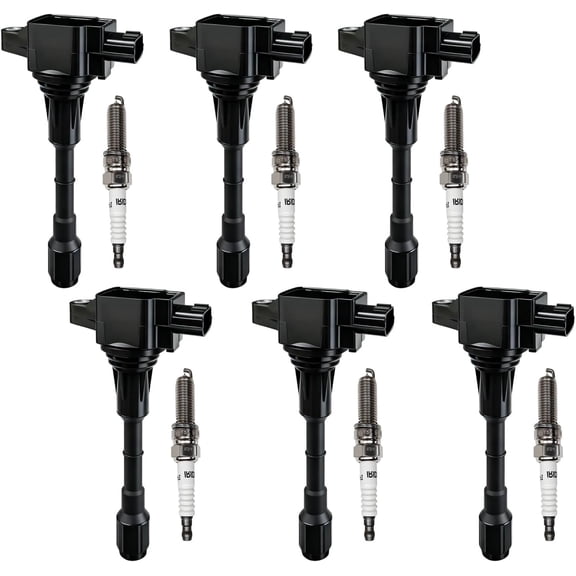 6 UF550 Ignition Coils & 1406 Iridium Spark Plugs Set, Fit for Nissan Altima Maxima Murano Pathfinder 350Z & Infiniti EX35 FX35 Q50 QX60 3.5L V6, Replace OEM C1670 22448-JA10C 5C1727