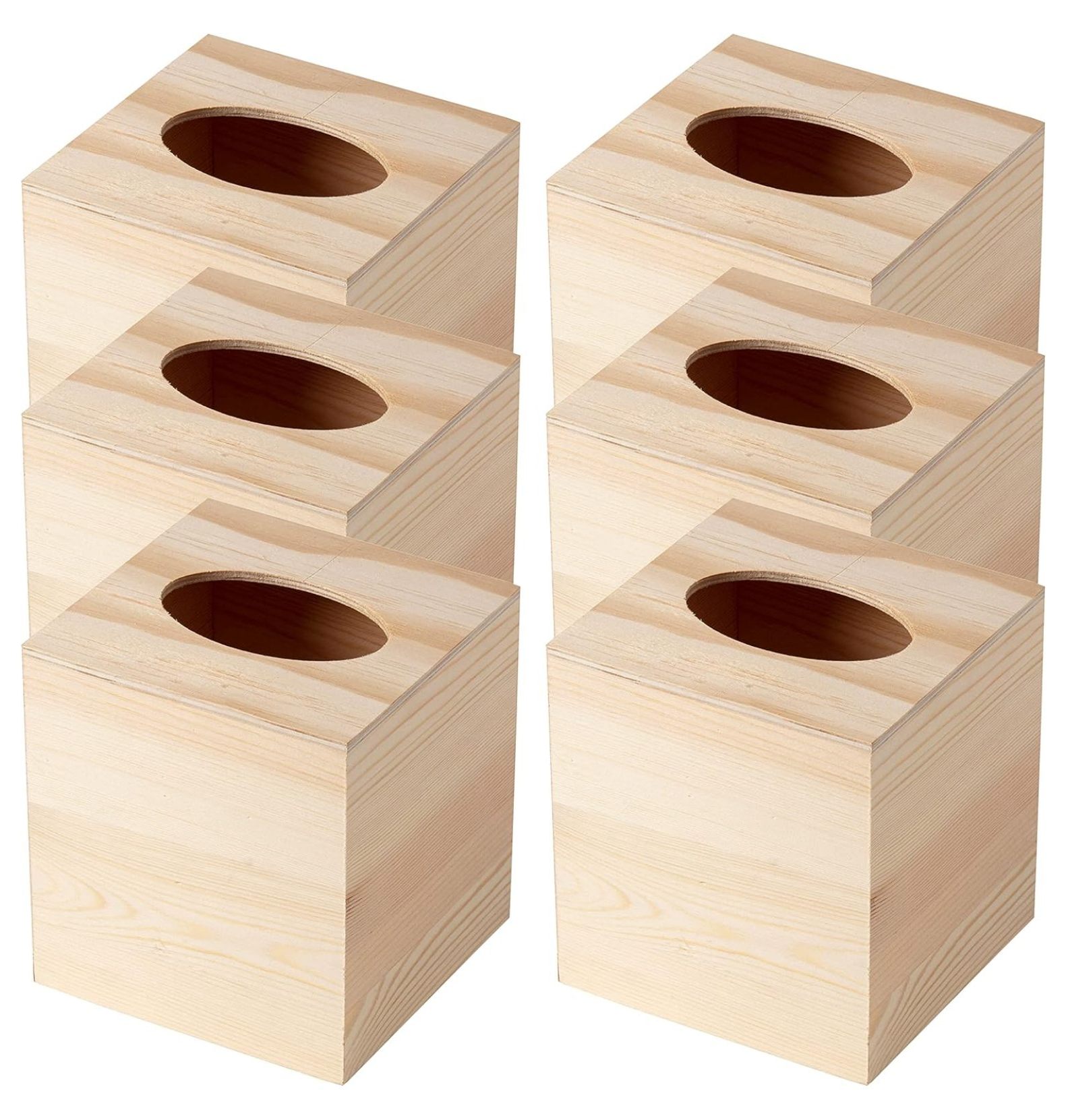 6” Unfinished Wooden Tissue Box by YOSITiuu ReadytoDecorate Wooden