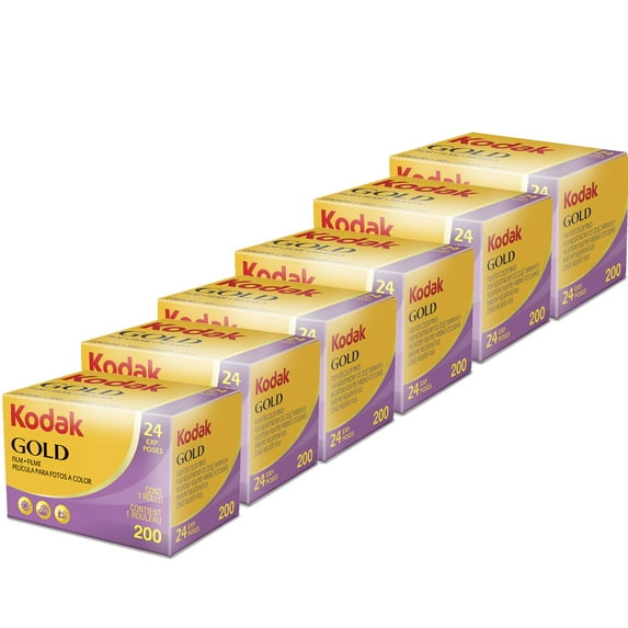 6 Units Kodak GOLD 200 Color Negative Film 35mm Roll Film, 24 Exposures