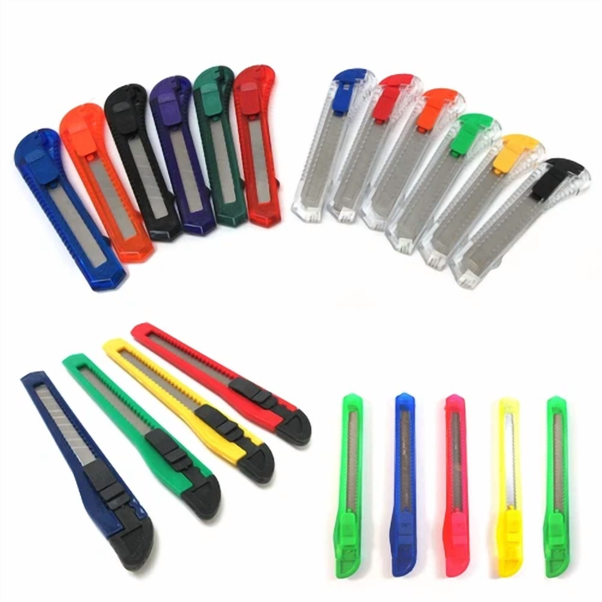 6 Utility Knife Box Cutter Retractable Snap Off Lock Razor Sharp Blade ...