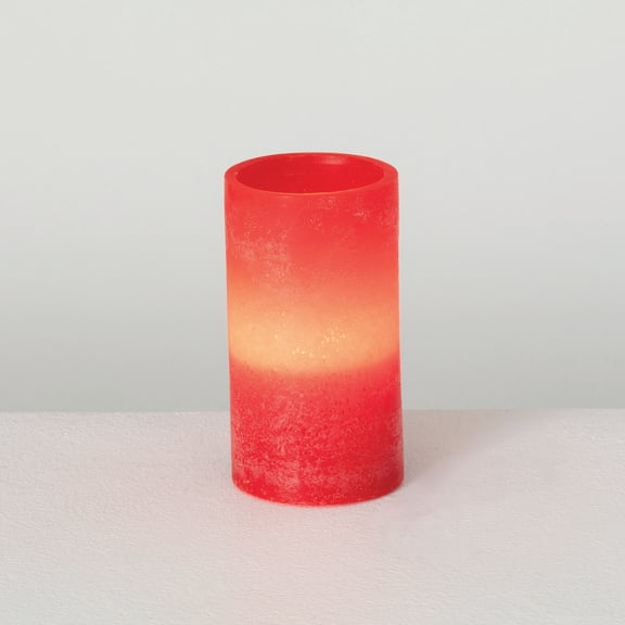 6" Vance Kitira Cranberry Timber LED Glow Candle