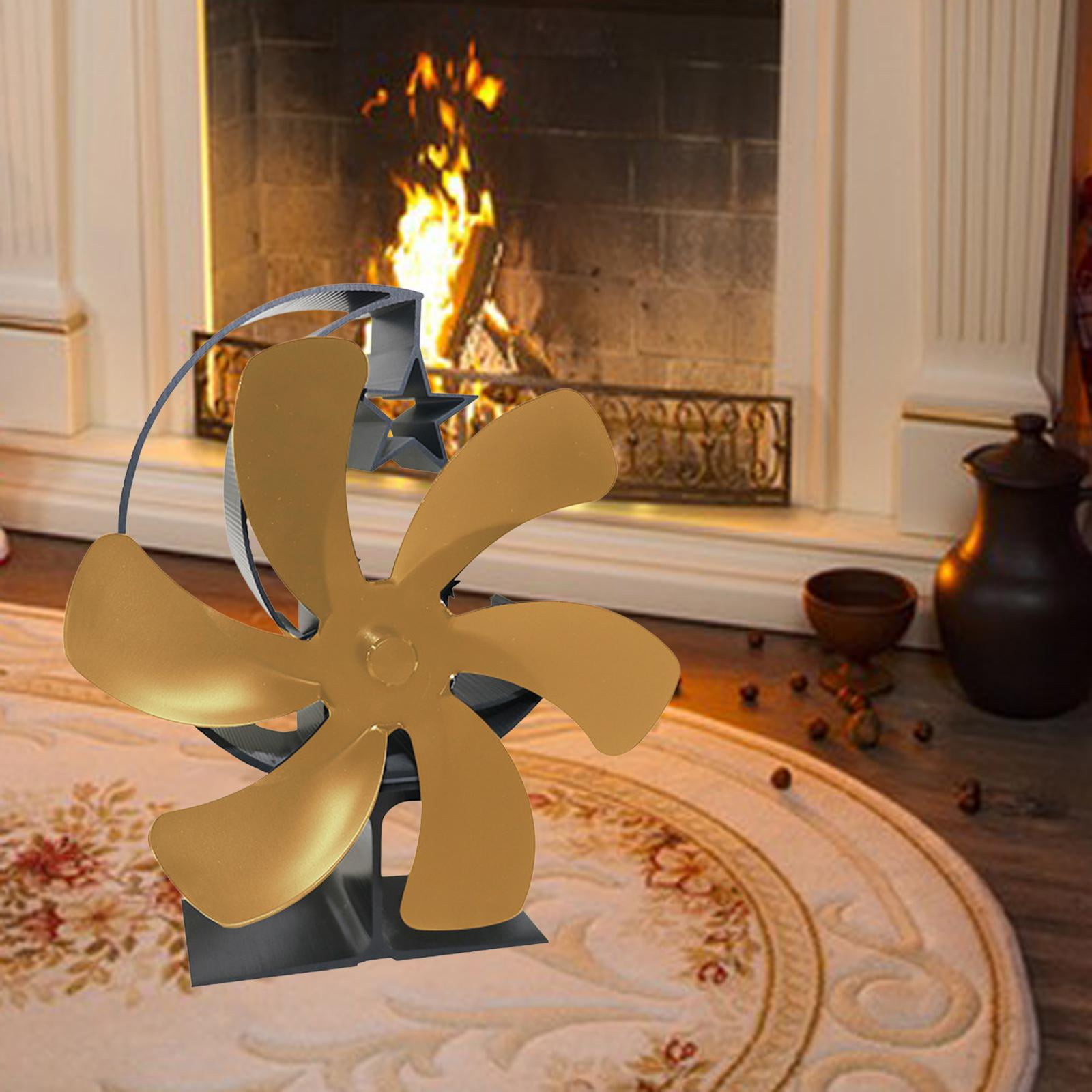 6 Vanes Fireplace Fans Wood Log Burner Silent Heat Powered Wood Stoves Eco Fan Aureate