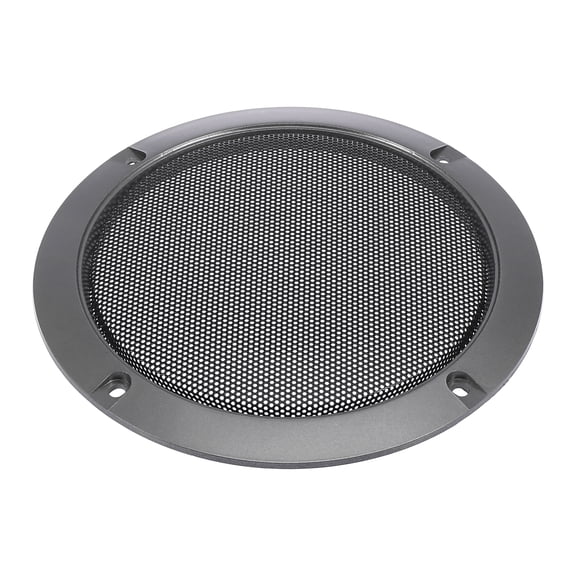 6" Vehicle Audio Speaker Cover Mesh Subwoofer Horn Guard Decorative Circle Grille Protector Titanium Tone