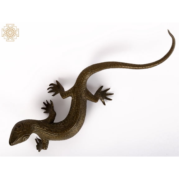 6" Vintage Lizard Bronze Figurine | House Decor Showpiece