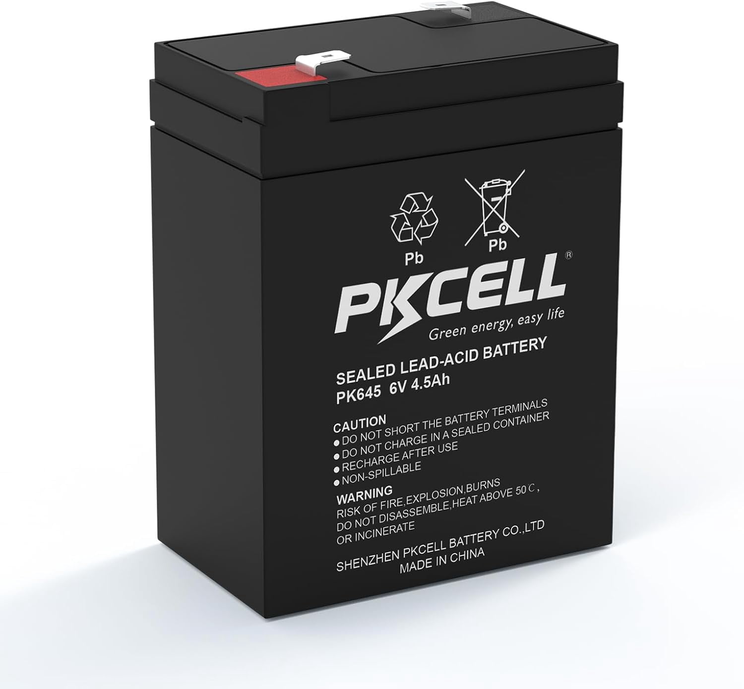 6 Volt 4.5Ah Rechargeable Sealed Lead Acid Battery, SLA Replacement Batteries (F1 Terminals), AGM Battery for Auto Deer Feeder Ride on Cars