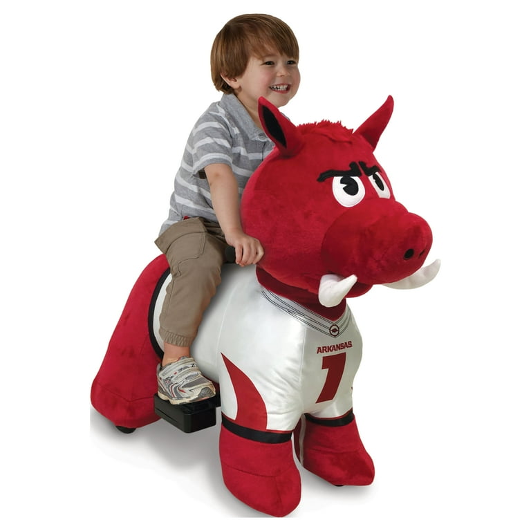 Dynacraft 6V Plush Ride-On Toy with Team Bus - Alabama, Arkansas