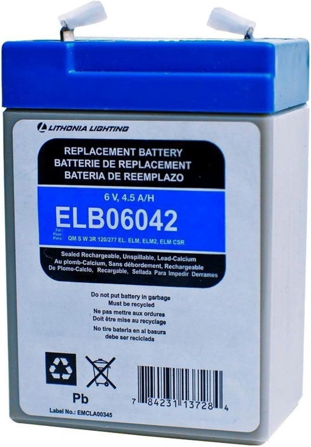 6 Volt Replacement Exit Sign Battery, Maintenance Free Rechargeable 6V Battery for Compatible Emergency Lights and Signs