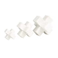 thumbnail image 1 of 6"W, 5"W, 3"H White Marble Geometric Jack Sculpture, by DecMode (3 Count), 1 of 7