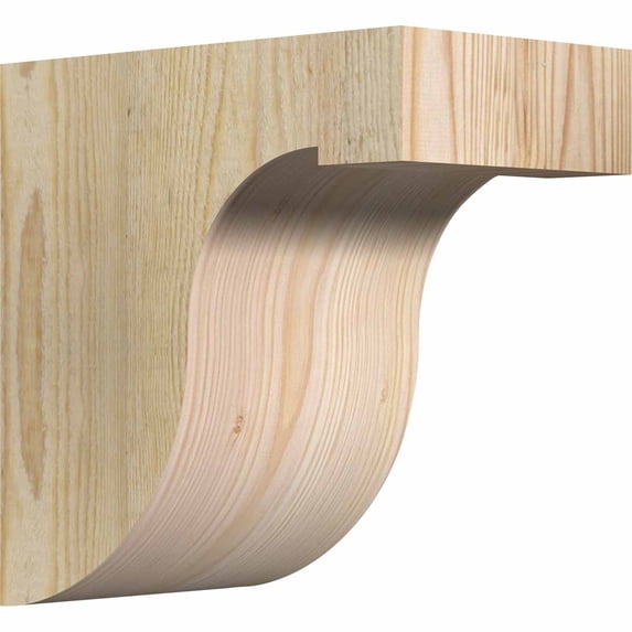 6"W x 10"D x 10"H Del Monte Rough Sawn Corbel, Douglas Fir