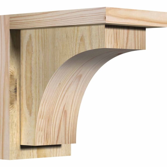 6"W x 10"D x 10"H Huntington Rough Sawn Corbel w/Backplate, Douglas Fir