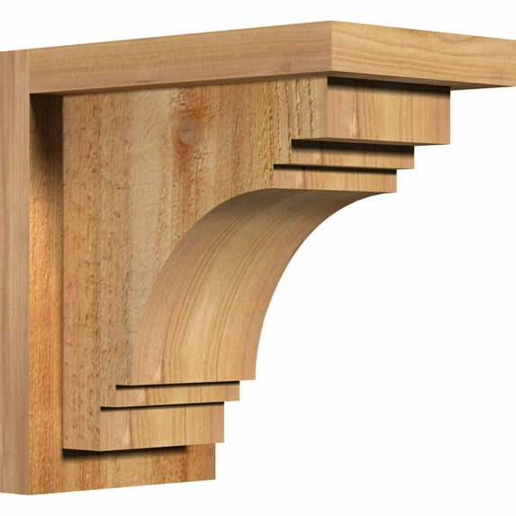 6"W x 10"D x 10"H Pescadero Rough Sawn Corbel w/Backplate, Western Red Cedar
