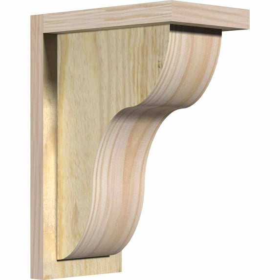 6"W x 10"D x 14"H Carmel Rough Sawn Corbel w/Backplate, Douglas Fir