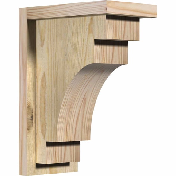 6"W x 10"D x 14"H Mediterranean Rough Sawn Corbel w/Backplate, Douglas Fir