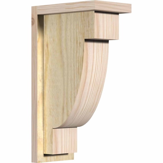 6"W x 10"D x 18"H Alpine Rough Sawn Corbel w/Backplate, Douglas Fir