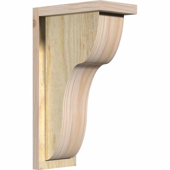 6"W x 10"D x 18"H Carmel Rough Sawn Corbel w/Backplate, Douglas Fir