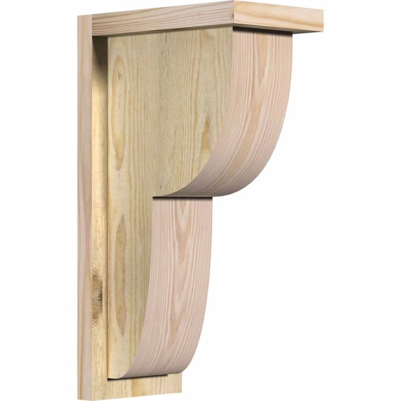 6"W x 10"D x 18"H Crestline Rough Sawn Corbel w/Backplate, Douglas Fir