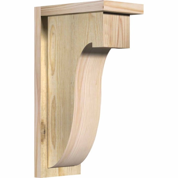 6"W x 10"D x 18"H Del Monte Rough Sawn Corbel w/Backplate, Douglas Fir