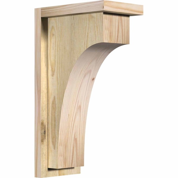 6"W x 10"D x 18"H Huntington Rough Sawn Corbel w/Backplate, Douglas Fir
